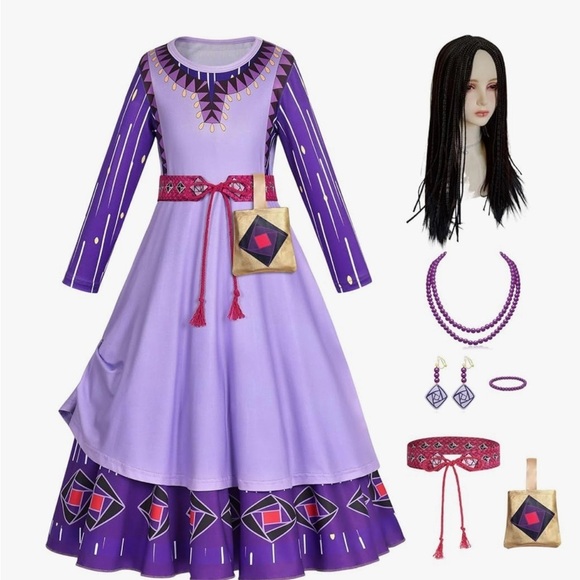Phenas Wish Asha Costume Dress for Girls Princess Dress Halloween Costume - Picture 1 of 5